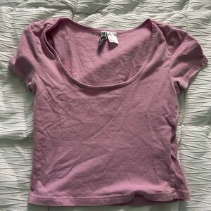 Divided Light Pink Scoop Neck Tee